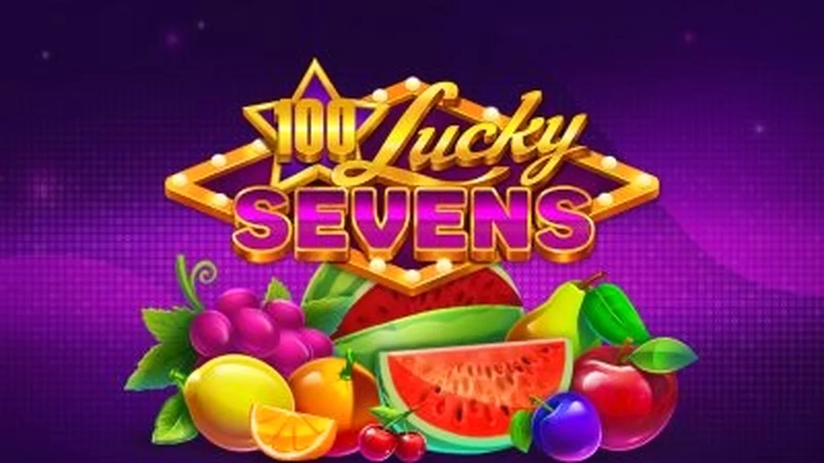 Interface visual do slot 100 Lucky Sevens com símbolos clássicos e design retrô
